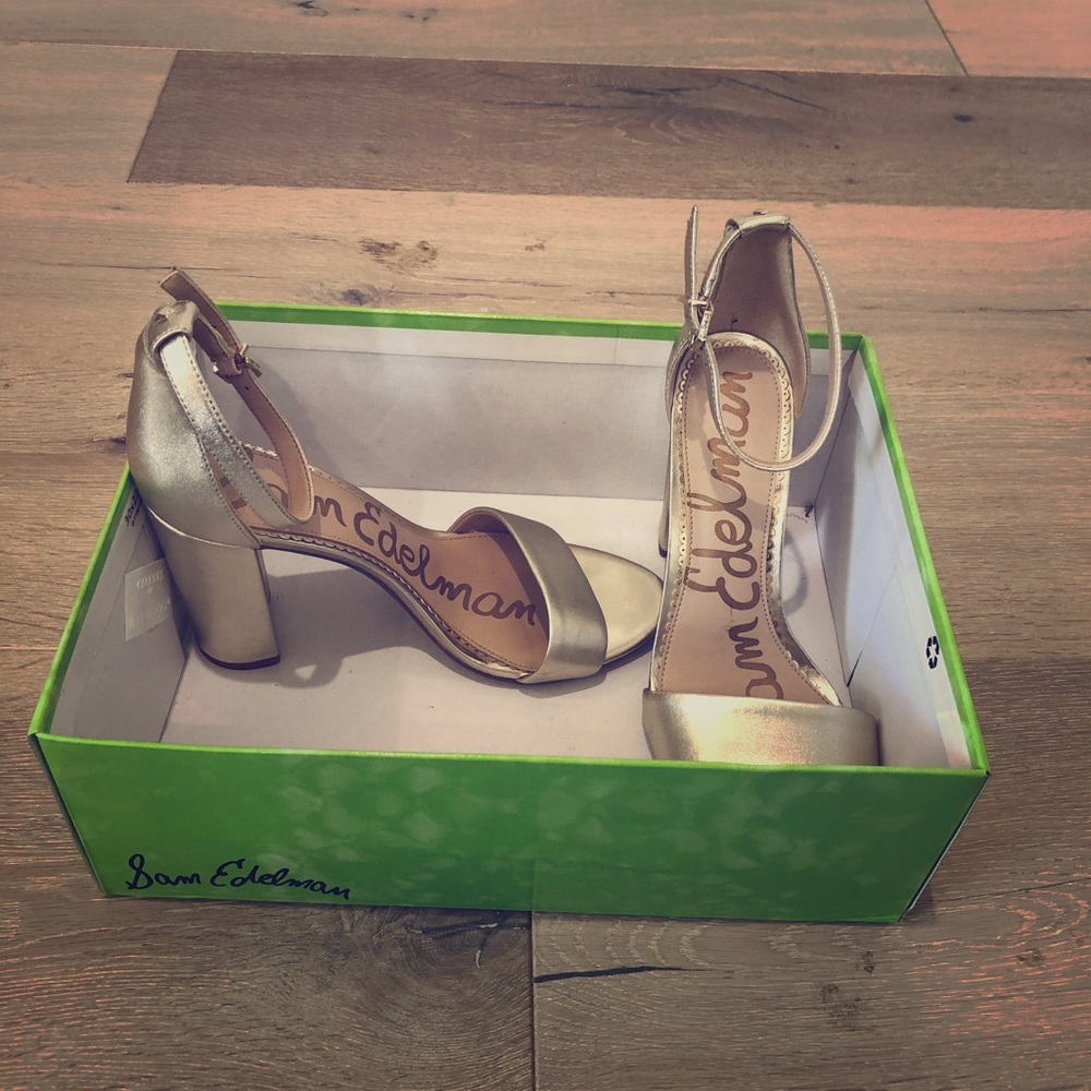 Sam Edelman Gold Yaro Block Heel Worn Once!